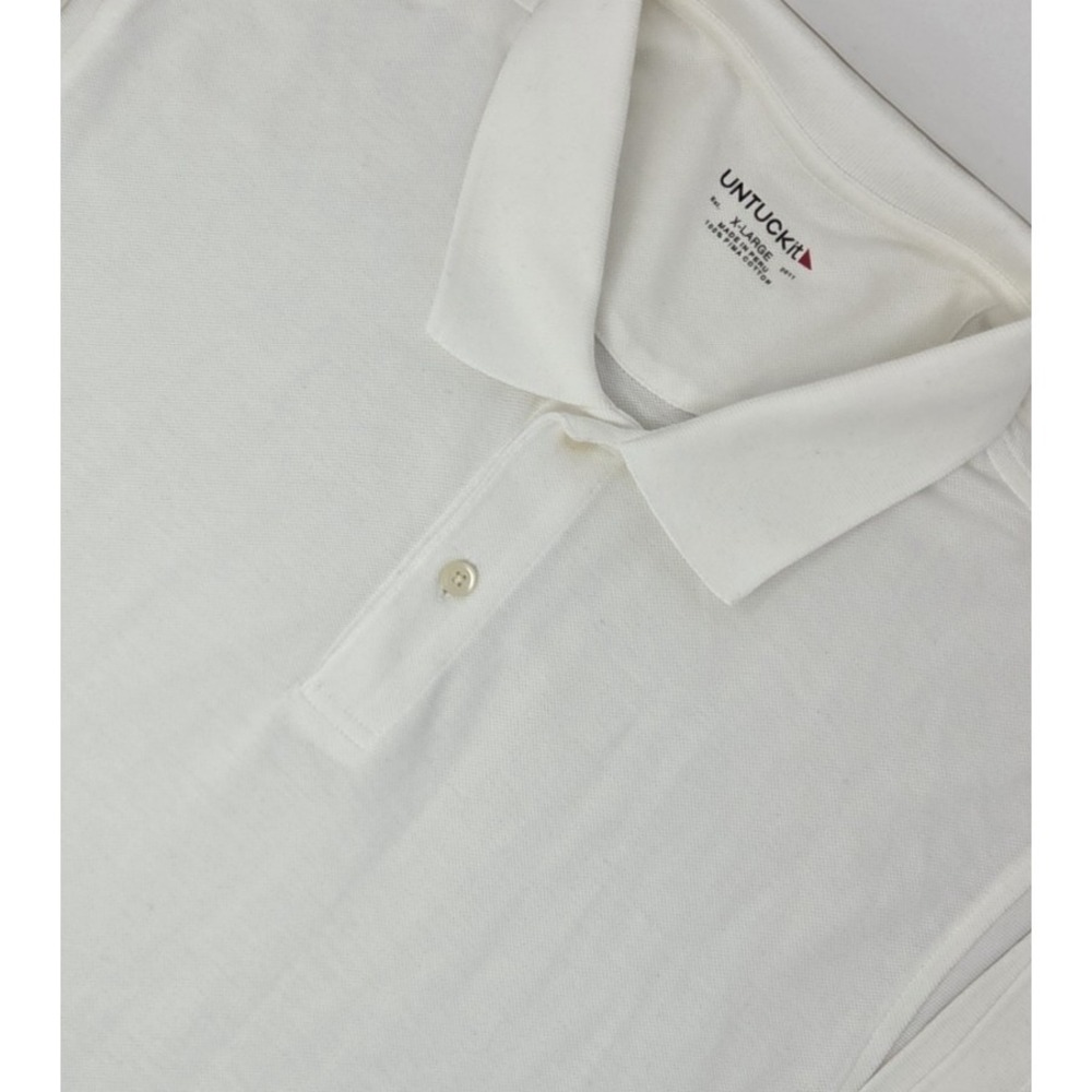 UNTUCKit Polo Shirt Men's XL White Short Sleeve Casual Gondola Pima Cotton